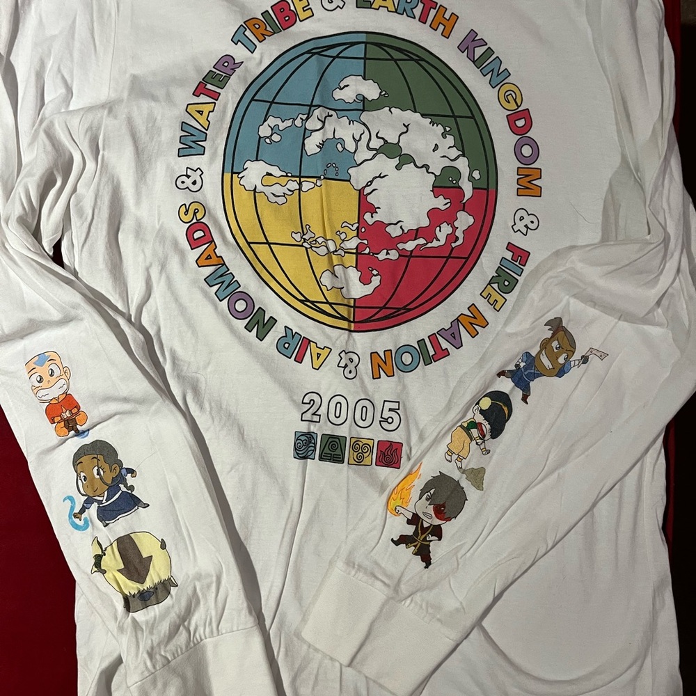 Avatar The Last Airbender White Long Sleeve Shirt with Graphic Design